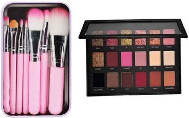 GLOW IT Combo Of 18 Multicolor Eyeshadow Pallete with Face Makeup Brush