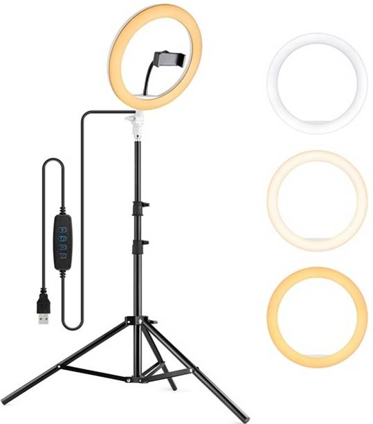 Webilla 26"/10 inch Selfi Ring Light with Tripod Stand and Phone Holder, 10 inch Dimmable LED Ring Light with 3 Light Modes Brightness Level for YouTube Video/Live Stream/Makeup Ring Flash