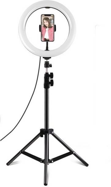 Webilla 26" 10 inch Ring Light Metal Tripod Stand For Selfie Pictures YouTube Videos Makeup LED Ring Light 10 Brightness Levels 3 Lighting Modes Ring Flash