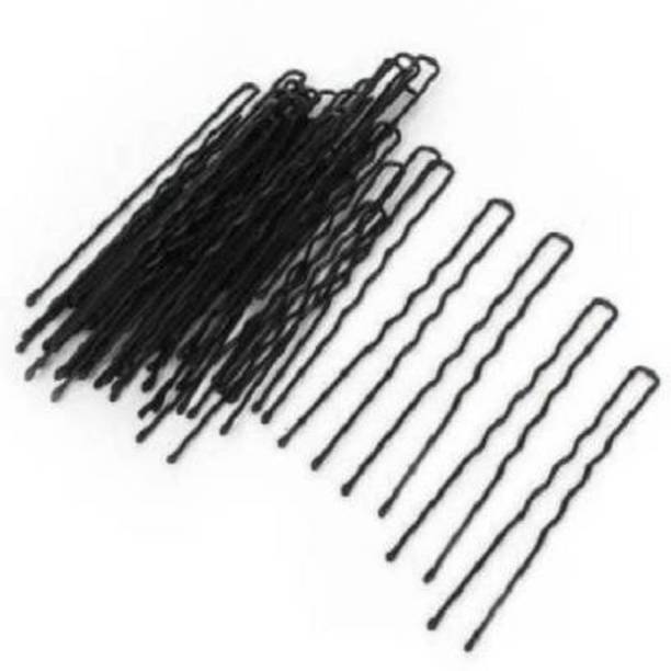 Sharum Crafts U-Shaped Hairpins, Bun Bobby Pins, Hair Clips for Updo Hairstyles, Hair Styling Accessories, Black Hair Pin (Black Hair Pin