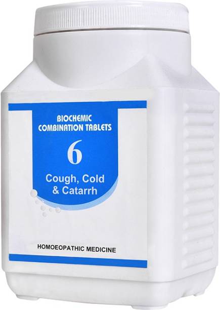 Bakson's Homoeopathy Biochemic Combination Tablets # 6 (Cough, Cold & Catarrh) Tablets
