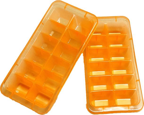 Gift Collection Orange Plastic Ice Cube Tray