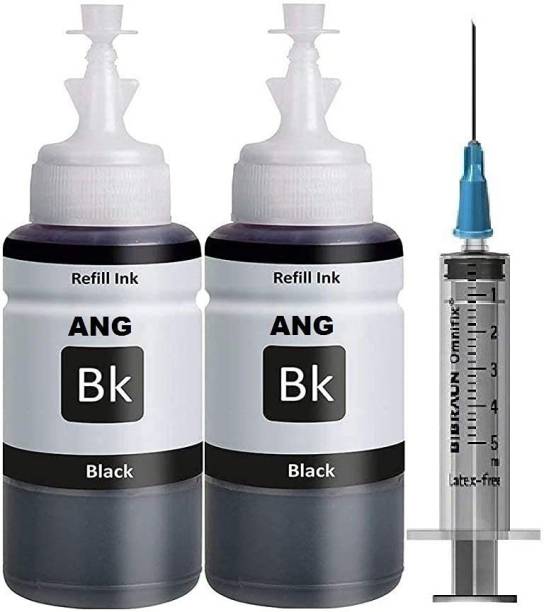 Ang Refill Ink for HP Printer Black Cartridges HP 802, 805, 678, 680, 803, 682, 46, 818, 685, 46, 21, 22, 901, 27, 703, 704, 862, 920, 808, 960 Black Ink Cartridge (100ml X 2 with 1 Syringe 10ml) Black Ink Cartridge