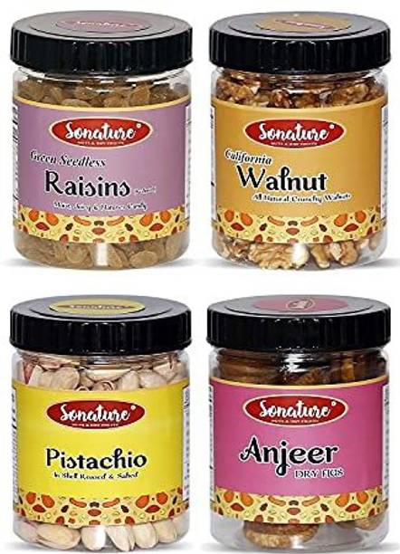 Sonature Natural Premium Super Value Pack Walnuts, Pista, Raisins, Figs Walnuts, Pistachios, Raisins, Figs