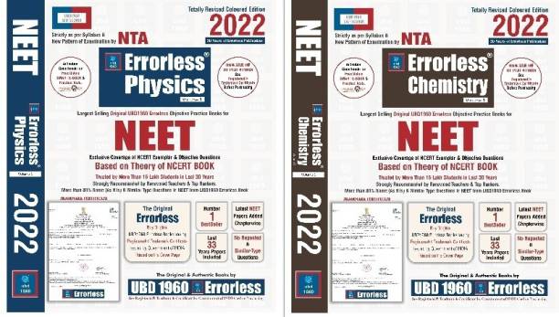 UBD1960 Errorless Physics & Chemistry For NEET As Per New Pattern By NTA (Paperback + Smart E-Book) Totally Revised New Edition 2022 (Set Of 2 Volumes Each ) (Original Errorless Book With Tradmark Certificate) (Paperback, UBD 1960)