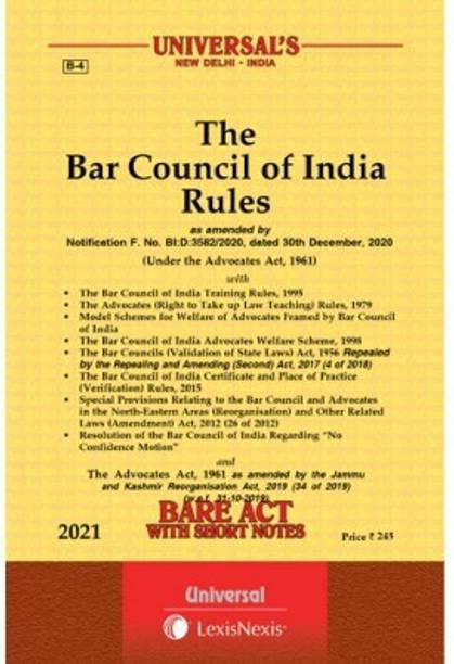 The Bar Council Of India Rules Along With Allied Rules And Advocates Act, 1961