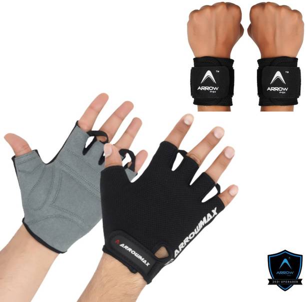 ArrowMax SPORTS FITNESS GLOVES WITH WRIST SUPPORT CYCLING GYM GLOVES Gym & Fitness Gloves