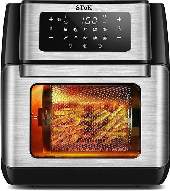 Stok 10 Litre Large Capacity Air Fryer , 8-in-1 Electric Air Fryer Toaster dehydrator for Oil-Less Air Frying Cooking, with Dried Fruit Function, Large LED Digital Touch Screen , and Overheat Protection Air Fryer