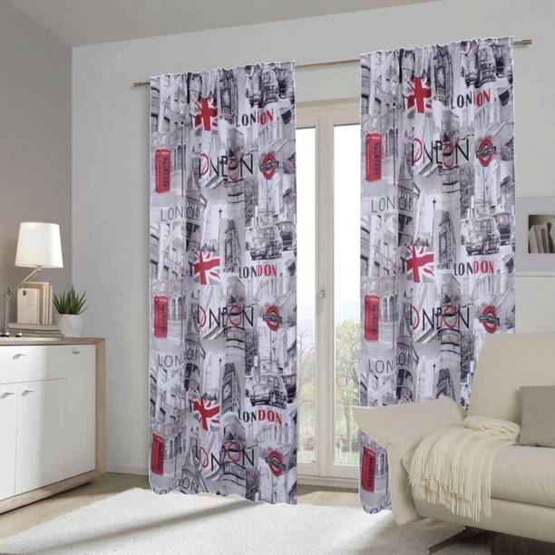 DD8 214 cm (7 ft) Door Polyester Curtain (Pack Of 2)