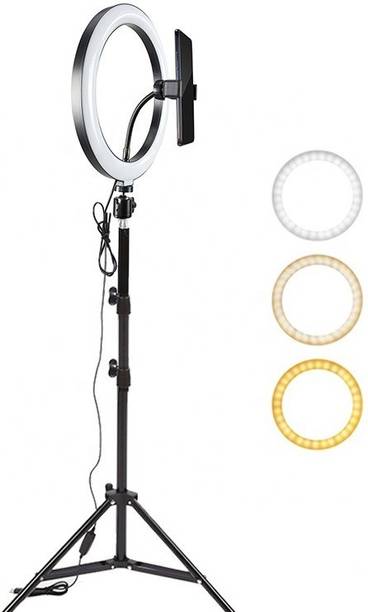 Webilla 10 inch Selfie LED Ring Light with Tripod Stand, Adjustable Phone Holder Ring Flash