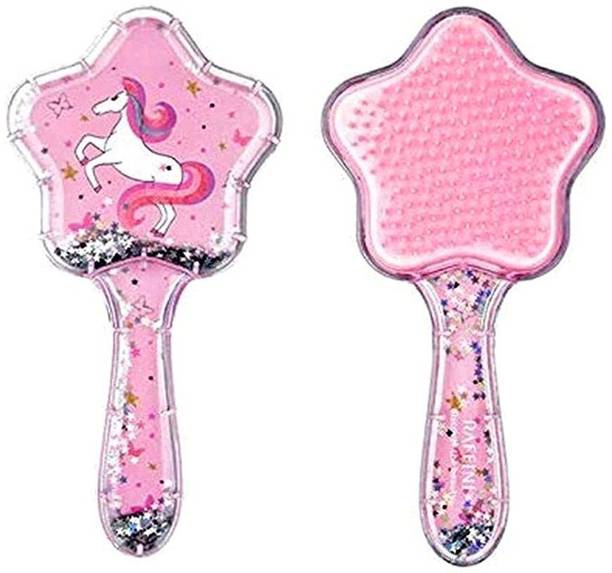 Ajauni Unicorn Glittery Star Brush Datangler Paddle Cushion Massage Hair Brush