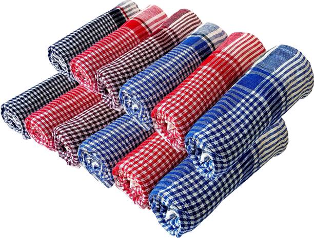 Space Fly Highly Absorbent 100% Cotton, Multipurpose Kitchen, Chapatis Napkin and Cleaning Duster, Cloth Wraps (Multi Color_12 Piece) Multicolor Cloth Napkins