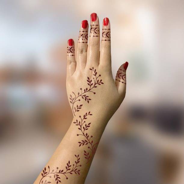 IVANA'S Ivana's Stencil Premium Collection DIY Kit For HAND, Full Design Henna Tattoo Stencil Set for Women, Girls & Kids, Attractive Design Temporary Tattoo - PRH-49