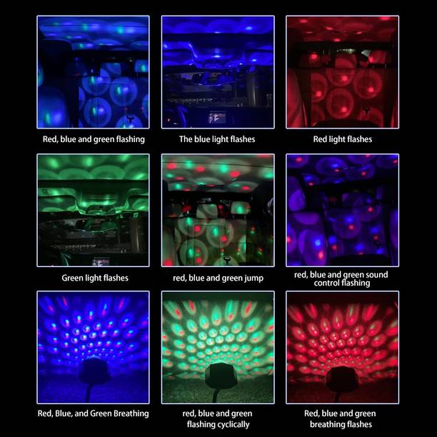 WRADER USB Operated Car Atmosphere Disco Light 7 Colors with 9 Functional Modes Light for Tata Tigor and Other Cars SUVs Home Decor Parties Bedroom Multicolor Light Led Light