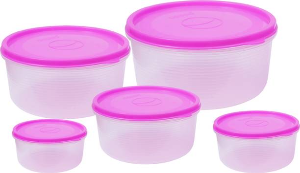 GALOOF 5 Pcs Microwave Safe Air Tight Kitchen Container Set for Re-Heating and Refridgerator  - 400 ml, 600 ml, 1000 ml, 2000 ml, 3000 ml