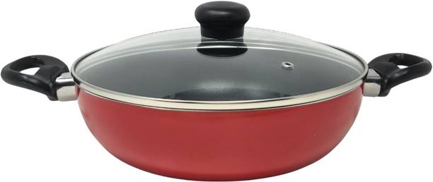 Kreme by Kreme Basics 2.6mm Kadhai 240 with Lid Non-Induction Kadhai 240 cm diameter with Lid 2.4 L capacity