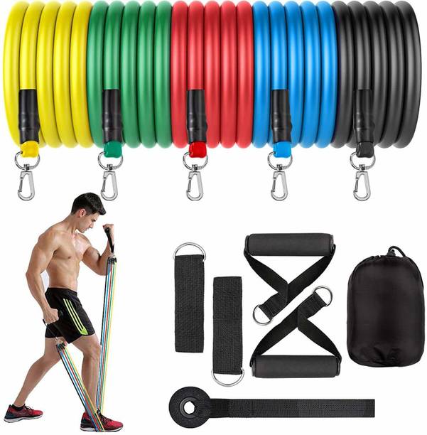 Fitness Scout 11 Pcs resistance band home workout gym exercise training men & women Resistance Tube