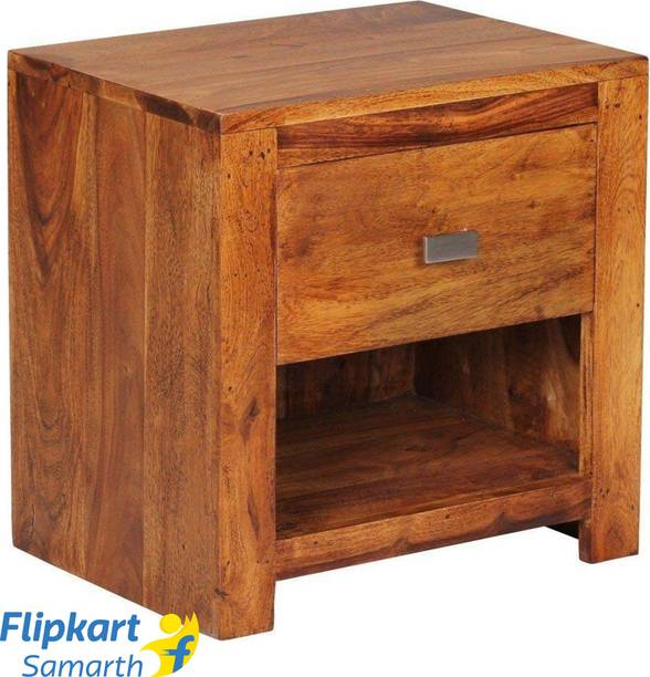 Divine Arts Sheesham Wood Bedside End Table with 1 Drawer and 1 Shelf Storage Solid Wood End Table