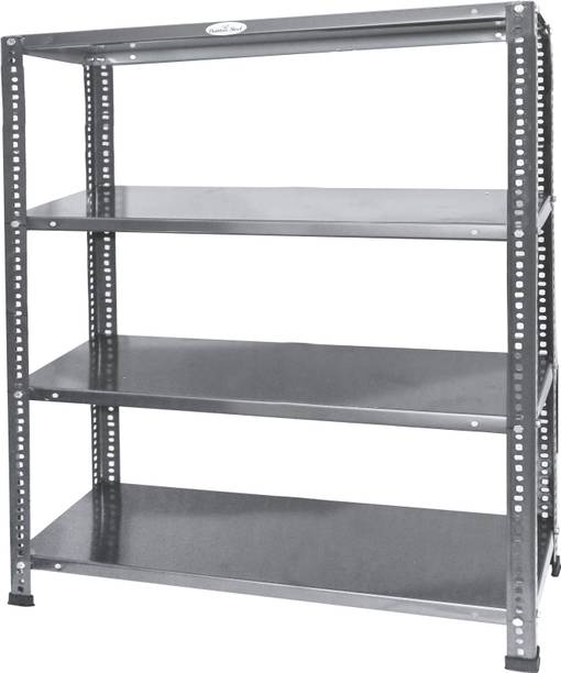 Babbar steel Prime CRC Sheet - 4 Shelf Multipurpose Slotted Angle Rack (30 inch812 inch*39 inch) 22 Gauge (COLOR-STEEL BLACK) Luggage Rack