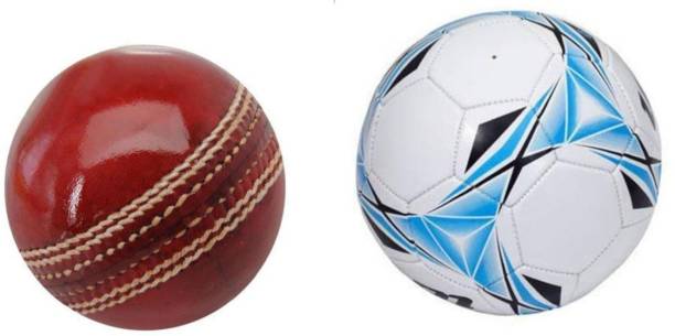 Safeheed Attacker Football - Size: 5 With Cricket Leather Ball (Pack of 1, Multicolor) Football - Size: 5