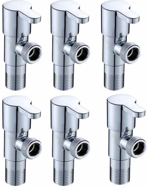 Alligator Fendi Stainless Steel With Brass Disc Chrome Plated Angle Valve Cock for Bathroom for Geyser and Wash Basin Connection - Set of 6 Angle Cock Faucet