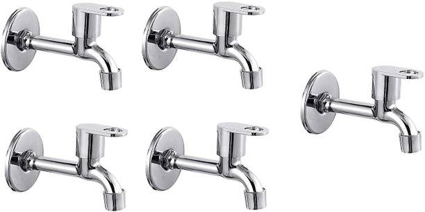 Alligator Smart Buy Series Stainless Steel Long Body Taps For Bathroom and Kitchen Taps With Chrome Finish and Quarter Turn Fitting (Chrome Plated,5 Pieces) Bib Tap Faucet