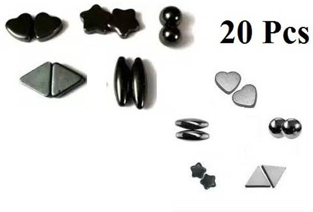 D'Mega Mart Magnetic toys Shapes Heart oval triangle flower and Ball Strong Magnet 20 PCS