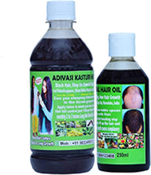 Adivasi Kasthuri Neelambari Ayurvedic Herbal Hair Growth Combo Offer (250 ml + 500 ml ) 750 ml Hair Oil