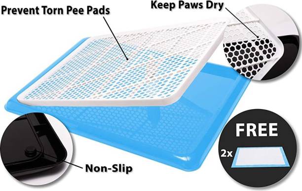 Qpets Indoor Training Toilet for Small Dogs, Keep Paws Dry and Floor Clean Pet Pad Holder