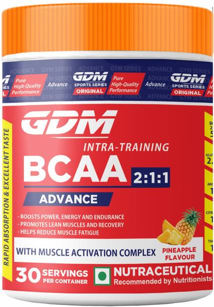 gdm nutraceuticals llp BCAA Advance intra-training Supplement 30 serving (450 g, Pineapple) BCAA