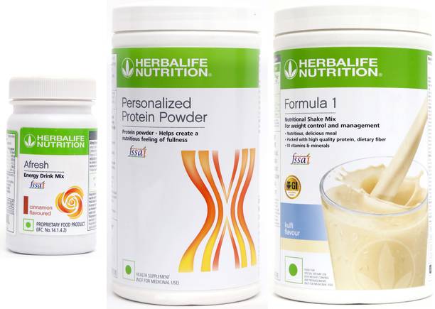 HERBALIFE formula 1 kulfi (500g)+ Protein powder (400g)+ afresh cinnamon (50g) Plant-Based Protein