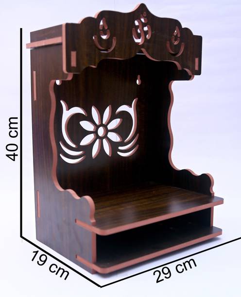 Rudrax Wooden Shiny Plywood Mandir Pooja Room Home Antique Decor Office OR Home Temple Wall Hanging Product Handicraft Pooja Jhula | Swing | Palana | Nand Gopal Palana | Hindola for Ladoo Gopal and Ganesh Ji Engineered Wood Home Temple