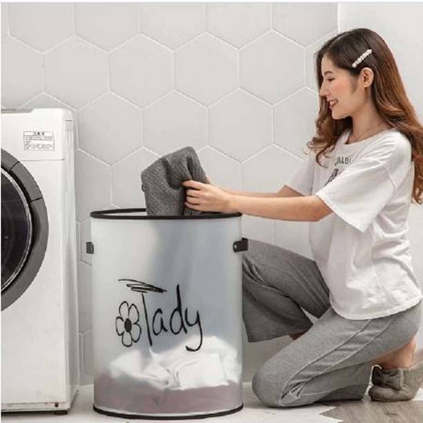 kirfiz 20 L Black, White Laundry Stool/Storage