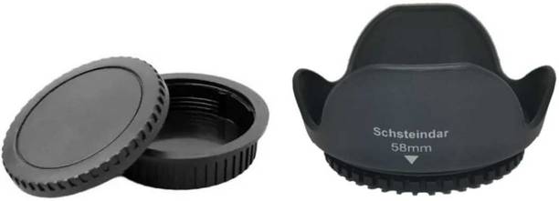 Schsteindar 58mm Reversible Tulip Flower Lens Hood & Rear Lens Cap & Body Cap Replacement for Canon 18-55mmLens with 58mm Filter Thread  Lens Hood