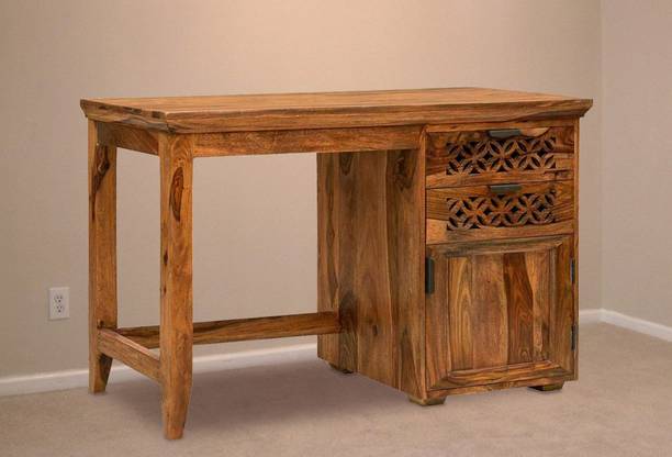 FUREON Solid Sheesham Wood Computer Desk Writing Study Table Classic Office Laptop Desk Solid Wood Study Table