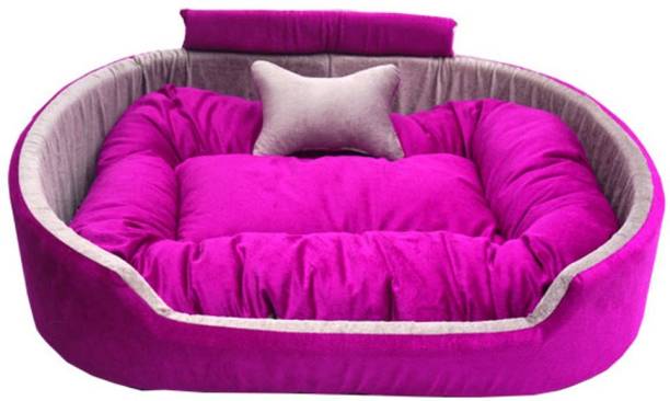 Expecting Smile Soft Velvet Sofa Shape Dog Cat Pet Bed, Soft And Comfortable,With Pillow L Pet Bed