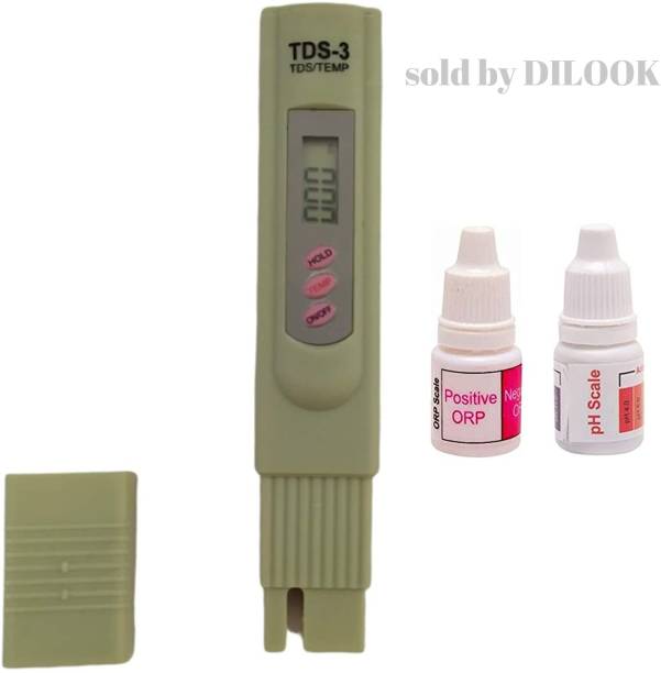 DILOOK water test kit TDS Meter for Water Quality Tester with potential of hydrogen ( PH ) and Oxidation-reduction potential (ORP) Alkaline Level Testing Liquid Bottle | 20 ml each | Test water quality at home Test range 3 pH to 11 pH and ORP Negative to Positive Digital pH Meter pH/ORP Meter