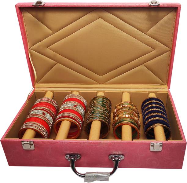Gallantry's Premium Quality 5 Rod Bangle Box,With Handel & 2 Lock,(Capacity More Than 500+ Bangle's)Vanity Box. Bangles Vanity Box