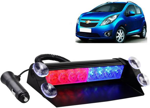 Selifaur 43 - 8 LED High Intensity Windshield Emergency Strobe Lights || Vehicles Interior Roof Hazard Warning LED Flash Light (Blue&Red)for Beat Type-1 Car Flashlight Holder