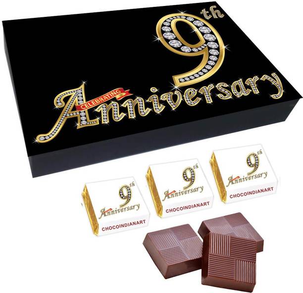 CHOCOINDIANART Decorative 9th Anniversary, 12pcs Delicious Chocolate Gift Box, Truffles