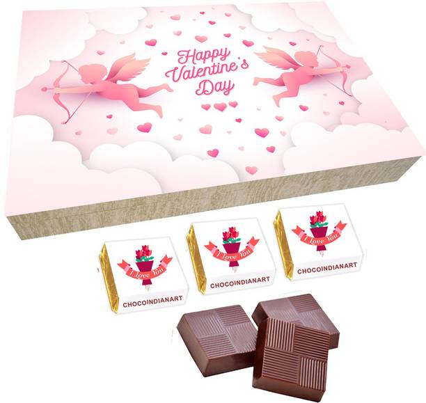 CHOCOINDIANART Happy Valentine's Day, 12pcs Chocolate Gift Box (6), Truffles