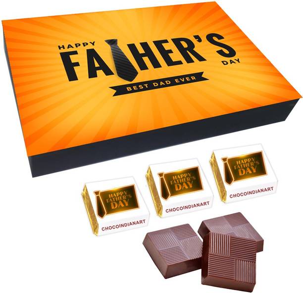 CHOCOINDIANART Amazing Happy Father's Day, 12pcs Delicious Chocolate Gift Box, Truffles Gift Pack