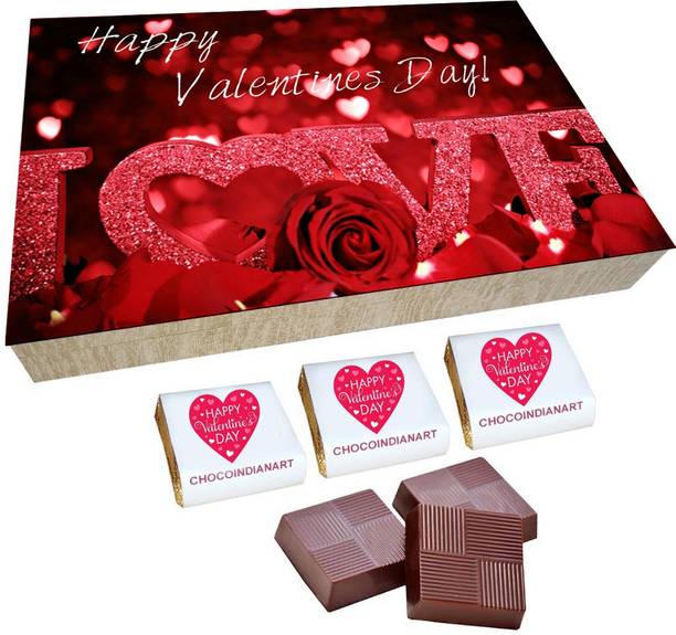 CHOCOINDIANART Amazing Happy Valentine's Day, 12pcs Chocolate Gift Box (18), Truffles