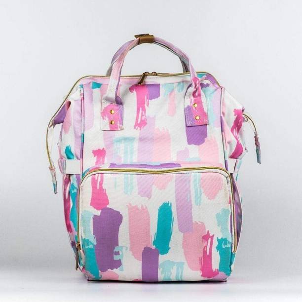 haus & kinder Art on Canvas Chic Diaper Bag Backpack for New Moms (Color Splash) Diaper Bags