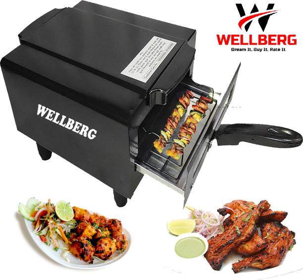 WELLBERG Electric Tandoor with Pizza Cutter,Recipe Book,Nonstick Sheet,Grill,4 Skewers,Glove (Size Medium) Electric Tandoor
