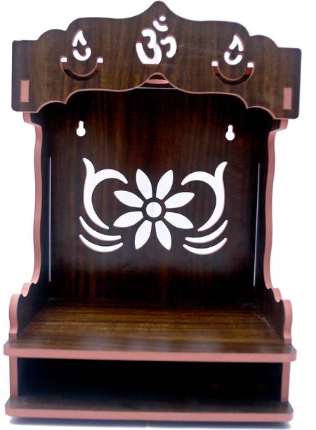 Rudrax Handmade Beautiful Wooden Temple/ Home Temple/Puja Mandir/Wall Hanging and Table Top Home Mandir Temple /Home Decor Beautiful Wooden Temple Engineered Wood Home Temple