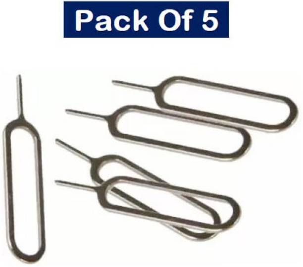 Dilurban Best Quality Sim Eject Needle Pin Key Tool for ejecting sim tray, Sim Card Metal Key Open Tray Remover (Pack Of 5) Sim Adapter