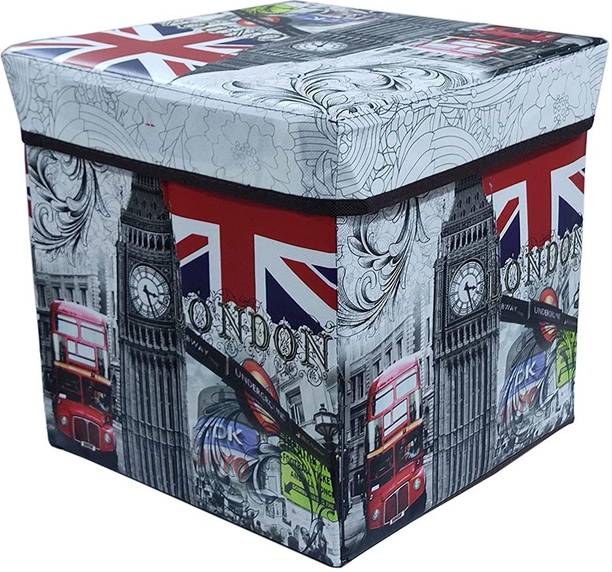 GTC Portable & Foldable Storage Stool for Living Room (363-7) Polyurethane, Living & Bedroom Stool