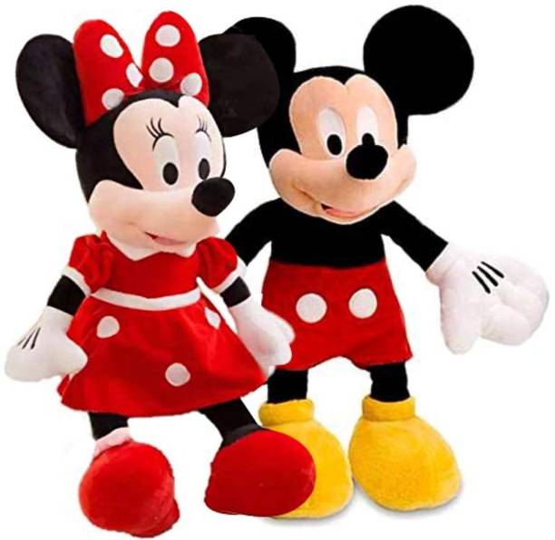 ARGHAV Mickey Mouse, Minnie Mouse Couple Cartoon Characters Washable for Girls Soft toy for birthday gift 50 cm  - 50 cm