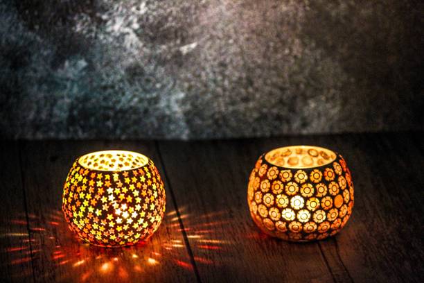Kraftnation Glass 2 - Cup Tealight Holder Set